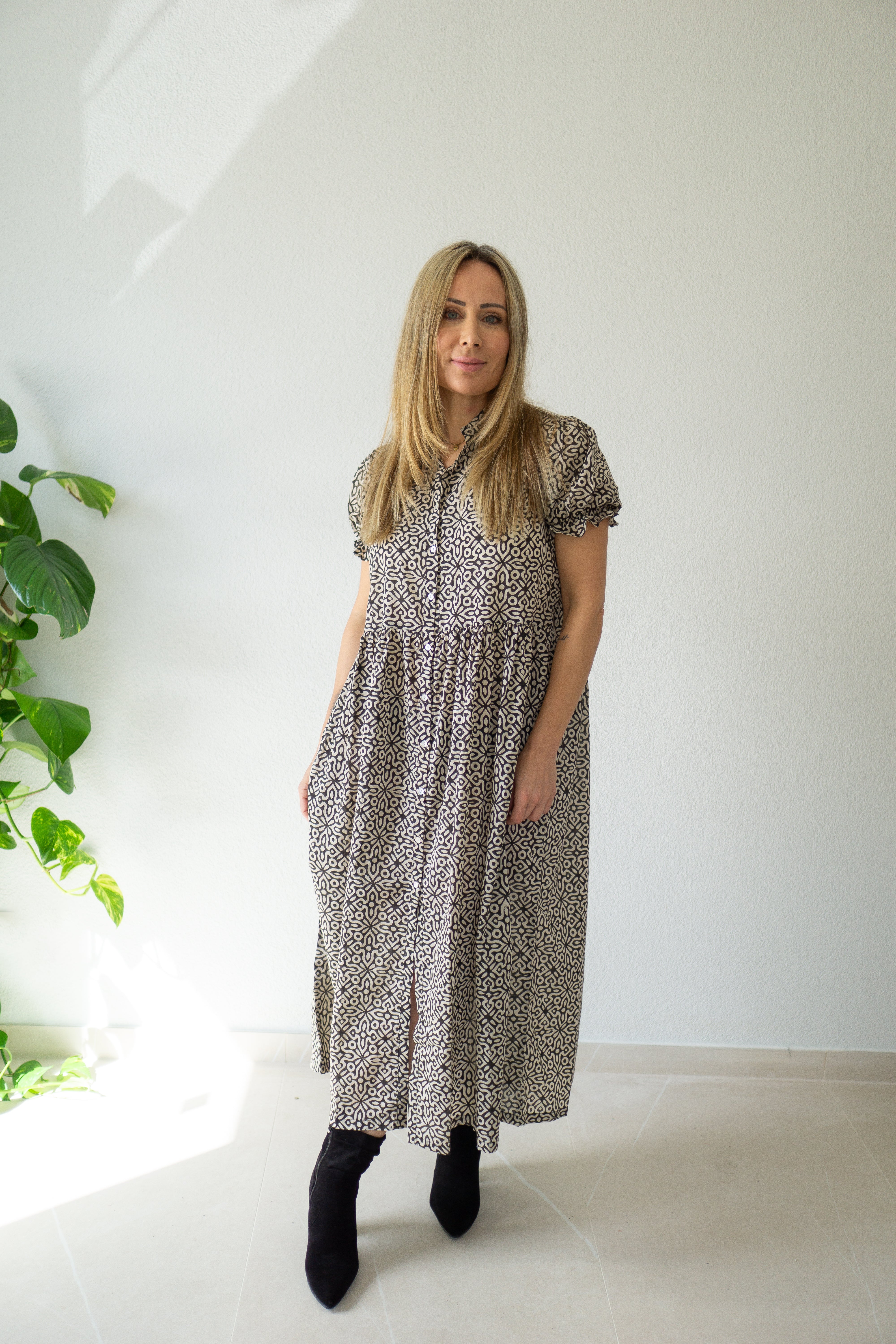 Desert Bloom, handgefertigtes Maxikleid aus 100 % weicher Baumwolle.